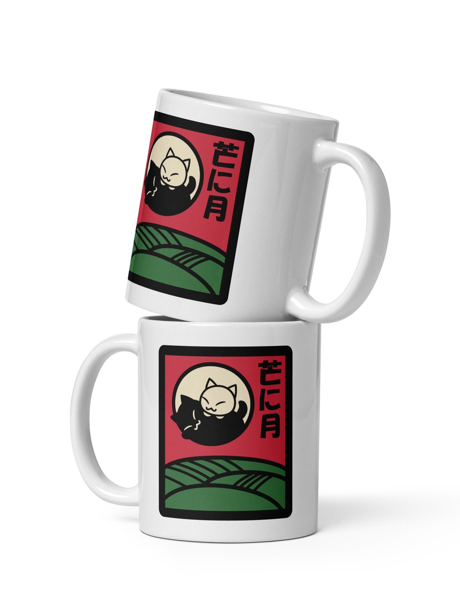 August Hanafuda Japanese Playing Card Cat 11 oz Mug product image (3)