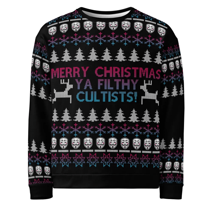 Merry Christmas Ya Filthy Cultists! Ugly Christmas Sweater product image (1)