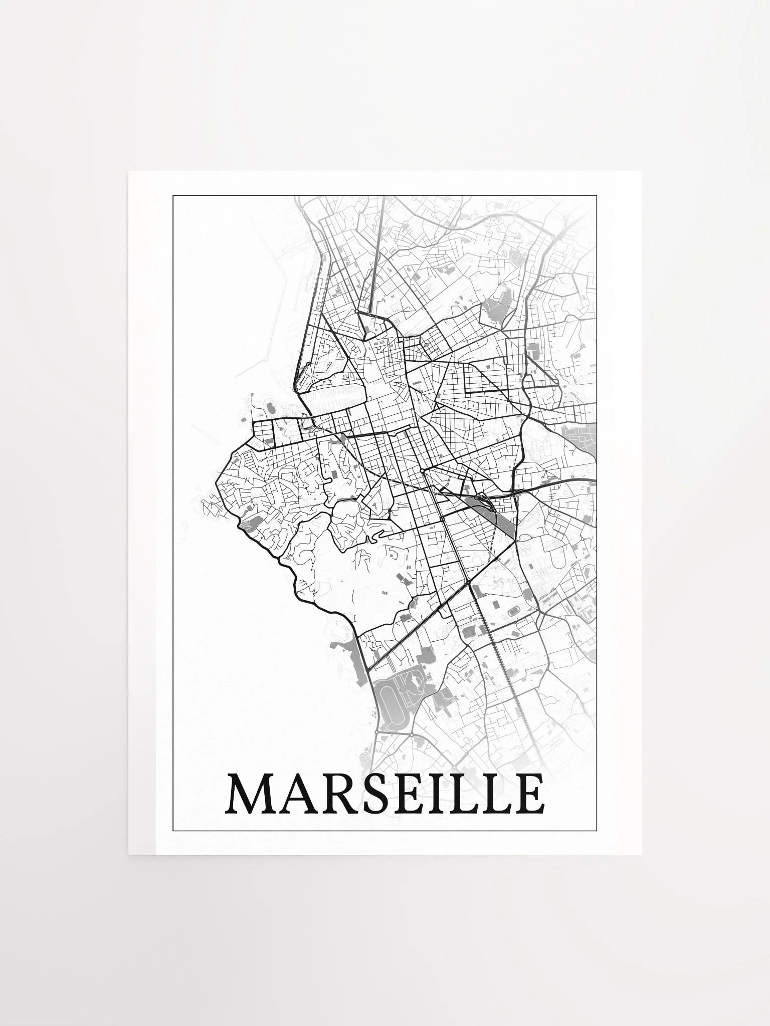Marseille, France, city map print product image (1)