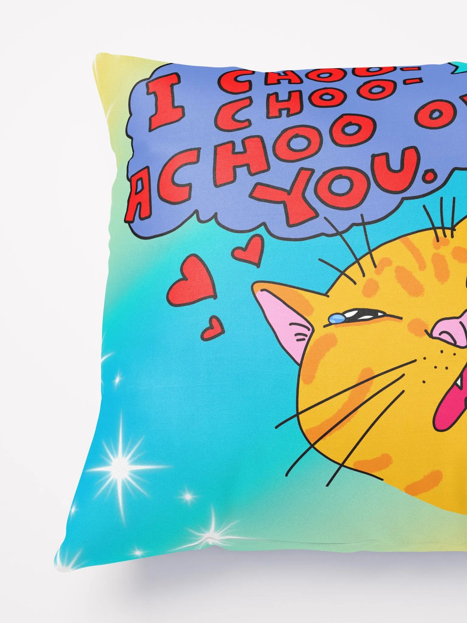 Achoo on You Orange Cat Pillow product image (5)