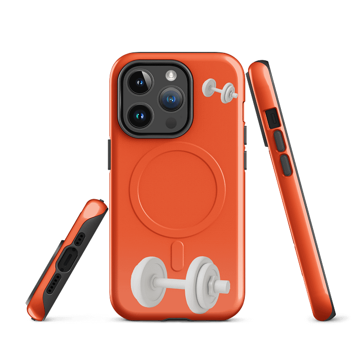 Orange White Double Dumbbell iPhone® Case product image (3)