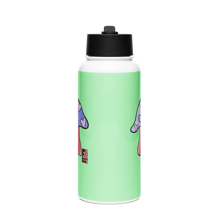"Mushroom Love" Water Bottle With Screw Top And Straw product image (1)