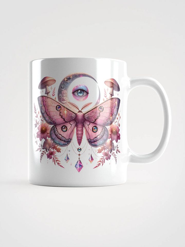 Pink Lunar Moths and Flowers Mug product image (2)