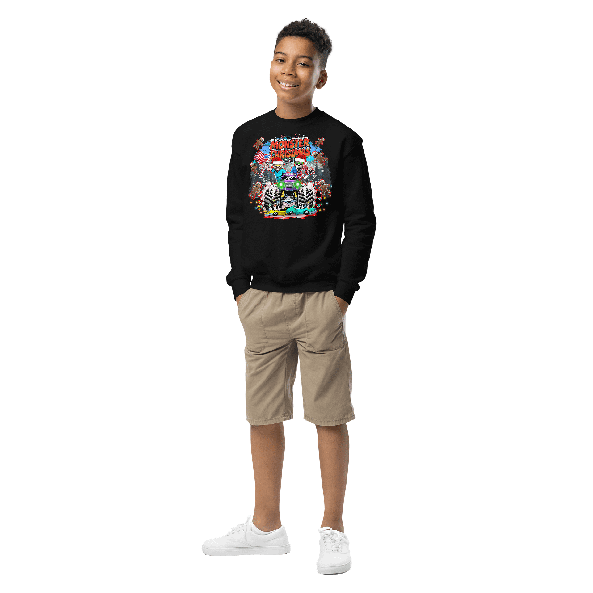 Gildan Youth Crew Neck Sweatshirt : MONSTER CHRISTMAS product image (1)