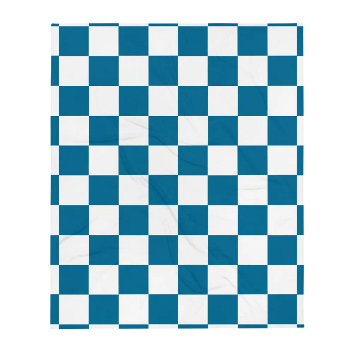 Squares White and Teal/Throw Blanket by Allcolor product image (2)