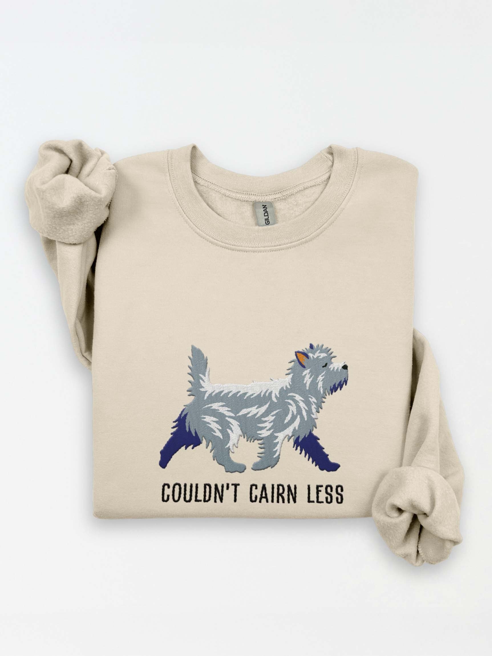 Couldn't Cairn Less Sweatshirt (Embroidered) of a Cairn Terrier(Gray) product image (1)