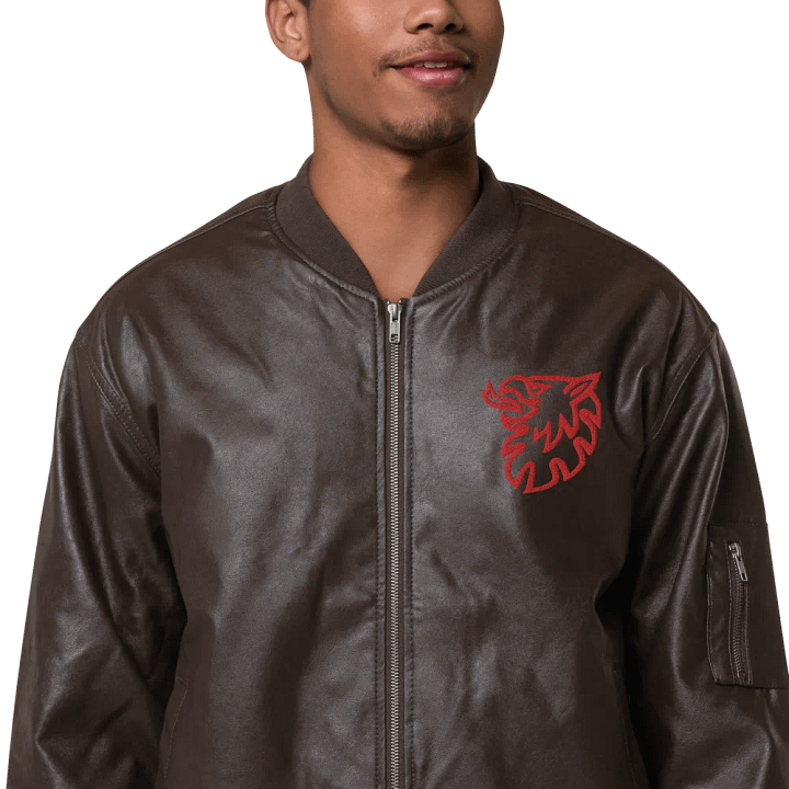 Faux Leather Bomber Jacket by Threadfast Apparel 395J/Grip Red product image (12)