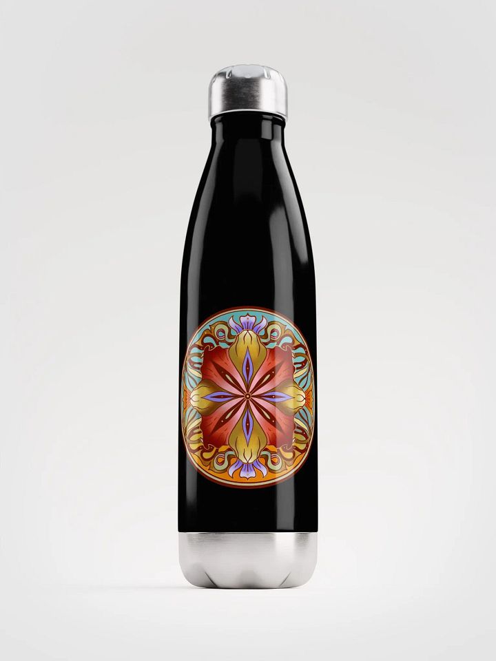 Crimson Floral Mandala - Water Bottle product image (1)
