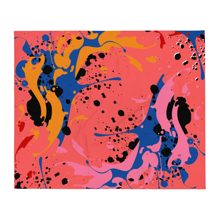 Splashed Paint Abstract Design Throw Blanket product image (2)