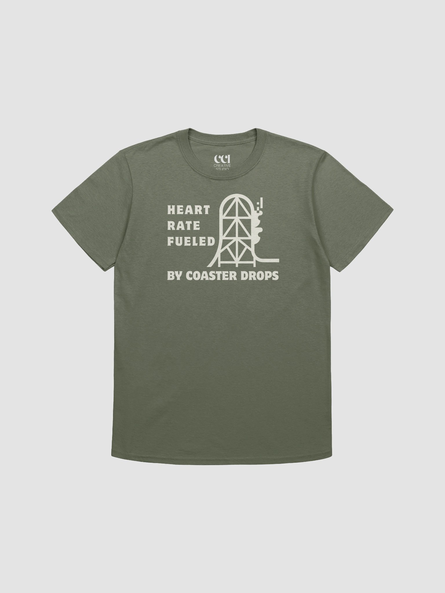 Heart Rate Fueled by Coaster Drops T-Shirt - Thrill Seeker Graphic Tee product image (1)
