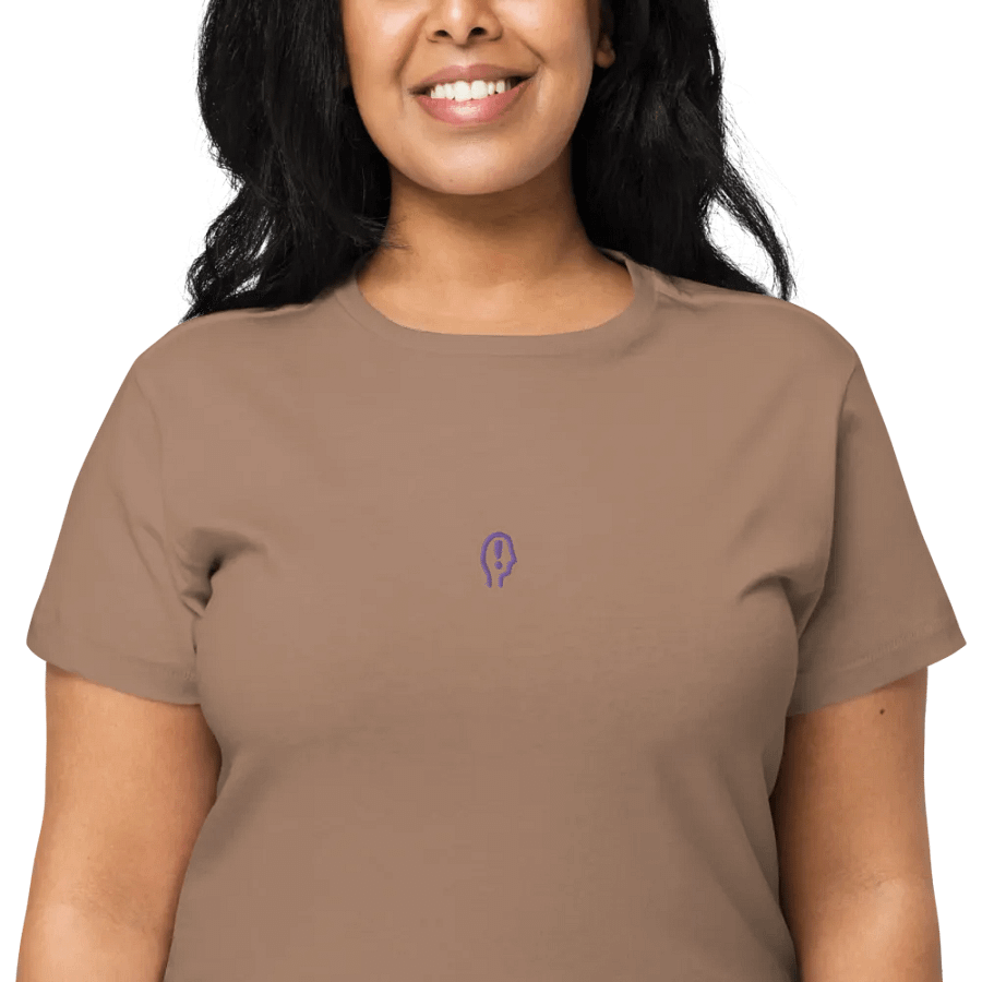 EXCLAIMING MENTALLY (purple) embroidered waist length t-shirt product image (12)
