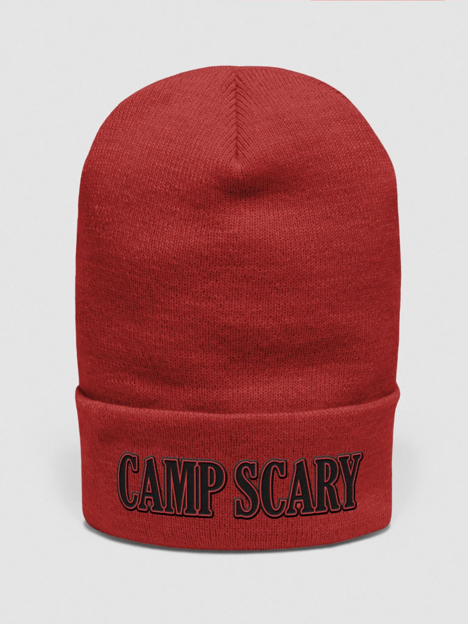 Something Scary Cuffed Beanie - Red Camp Scary with Black logo product image (1)