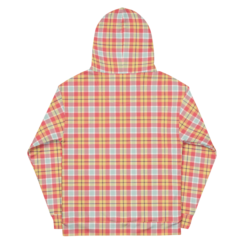 Coral Pink, Yellow, and Mint Green Plaid Hoodie product image (7)