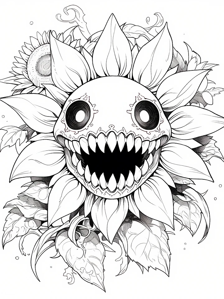 Demon Sunflower - Coloring Page product image (1)
