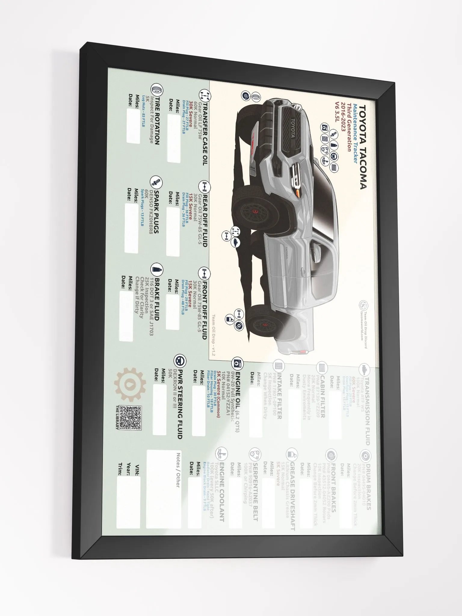 3RD GEN MAINTENANCE TRACKER V1.2 - Silver/Cement (FRAMED) product image (4)