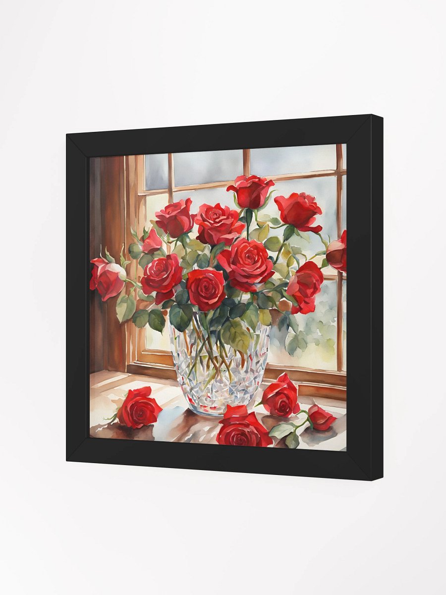 Red Roses in Crystal Bowl Framed Premium Poster product image (8)