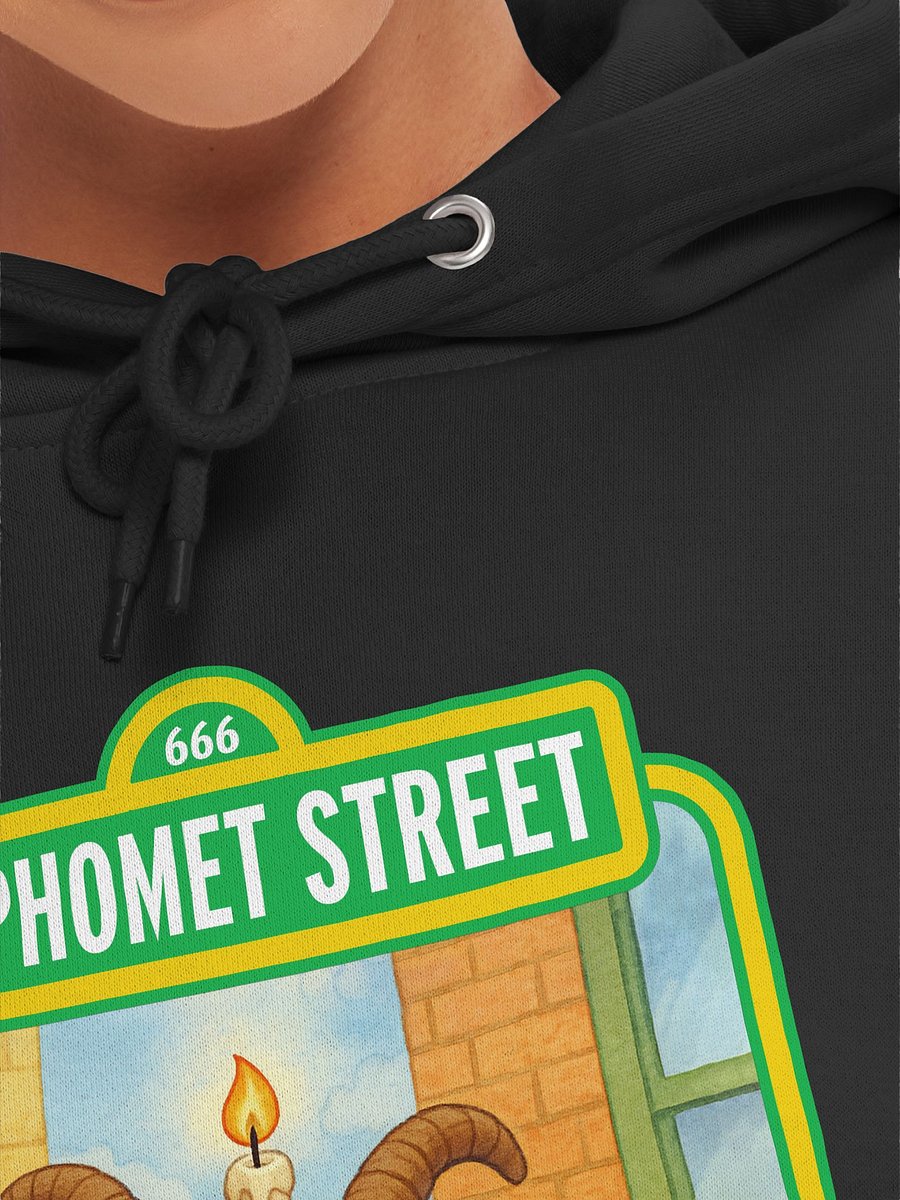 Baphomet Street: Where Horns Meet Hugs Parody Hoodie product image (26)