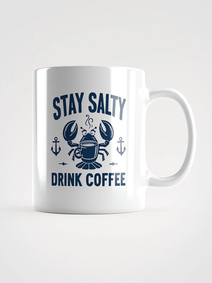 Stay Salty, Drink Coffee | Funny Grumpy Lobster Nautical Mug product image (3)