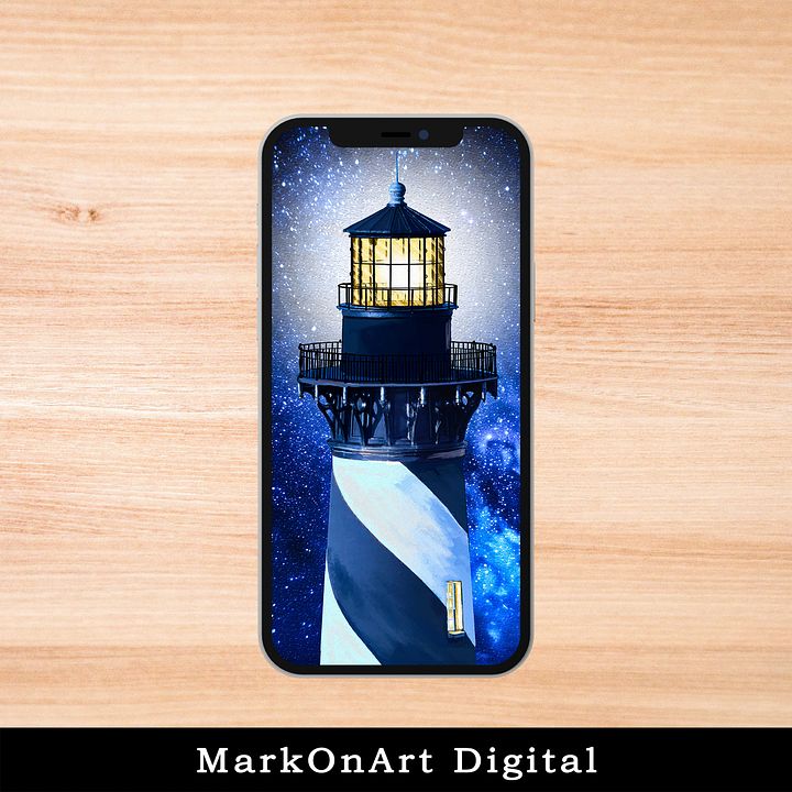 Cape Hatteras Lighthouse Art For Mobile Phone Wallpaper or Lock Screen | High Res for iPhone or Android Cellphones product image (1)