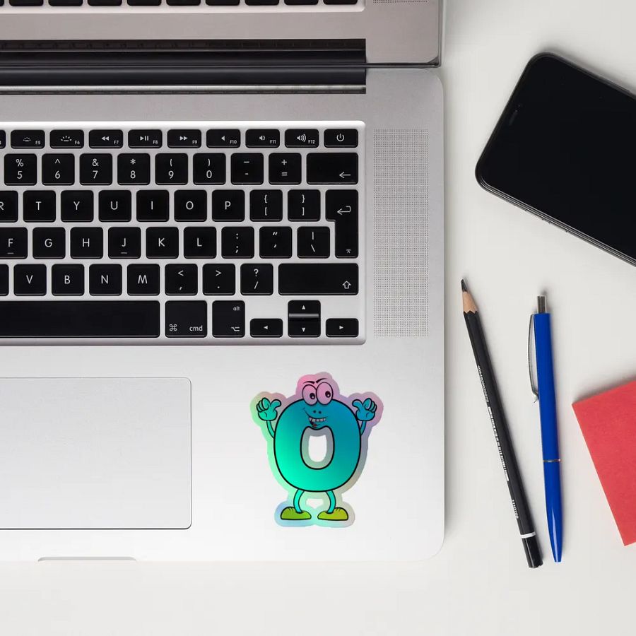O Letter Cartoon Character Holographic Sticker product image (10)