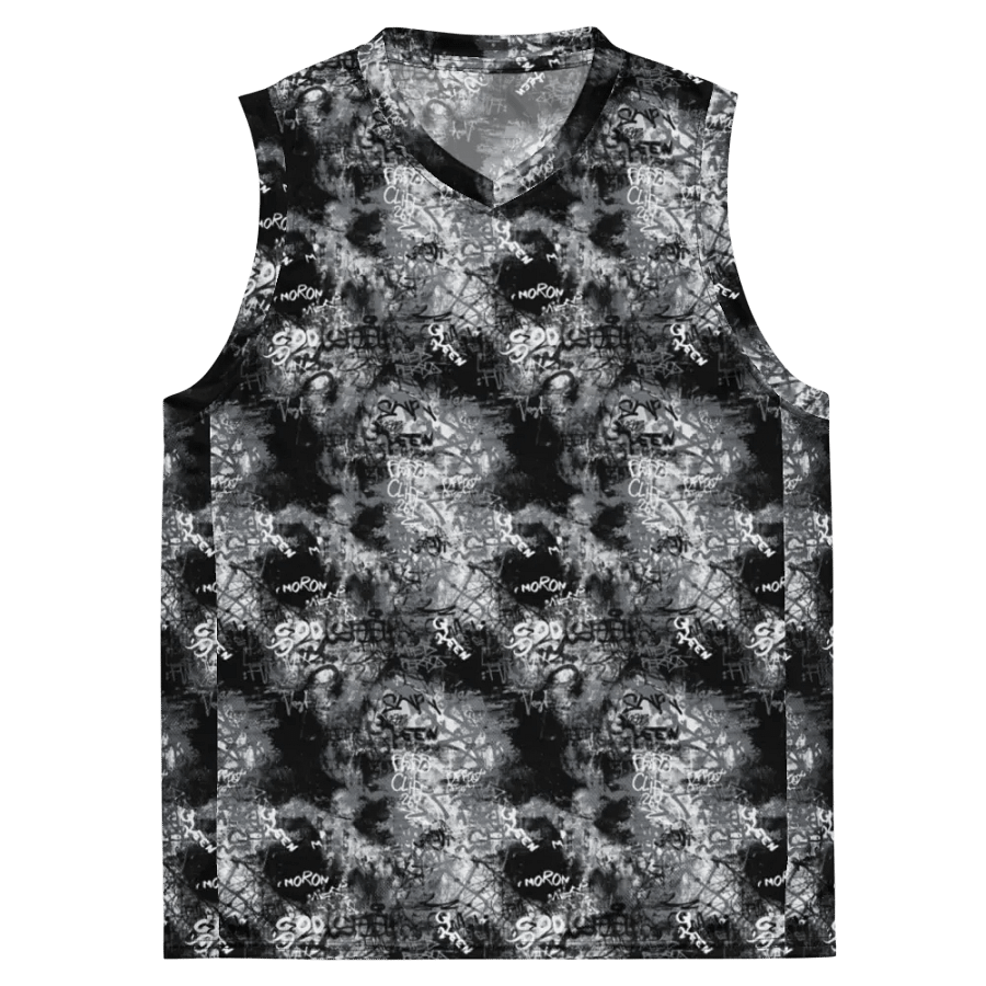 Black and White Graffiti | Recycled Unisex Basketball Jersey product image (4)