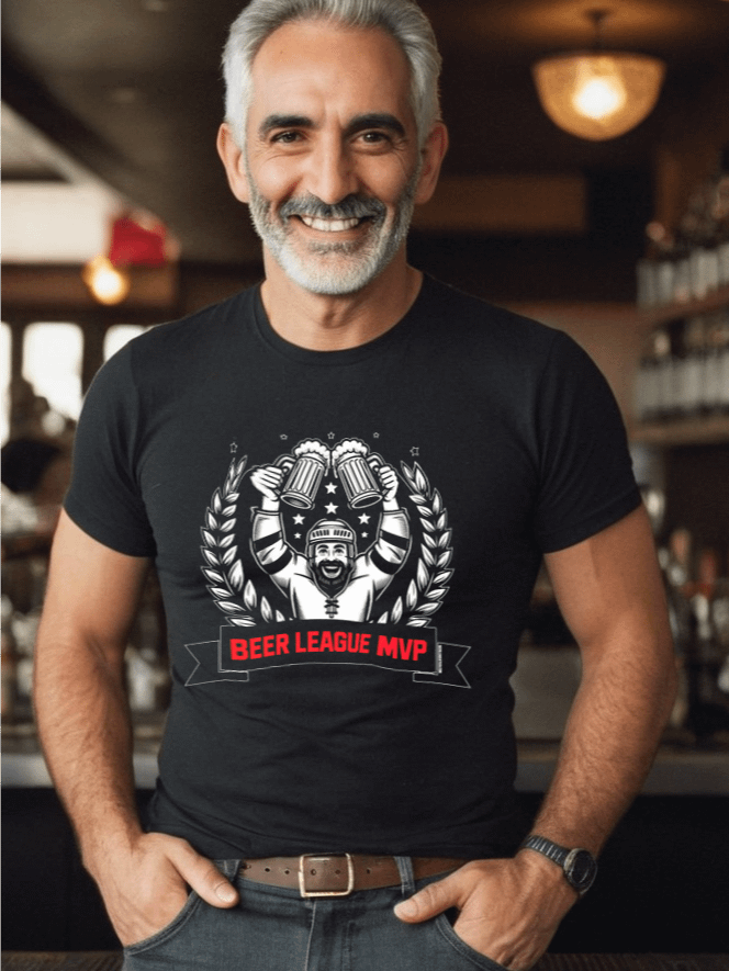 Funny Hockey T-Shirt - Beer League MVP - Beer League Hockey Shirt for Men - Gift for Drinkers With A Hockey Problem product image (1)