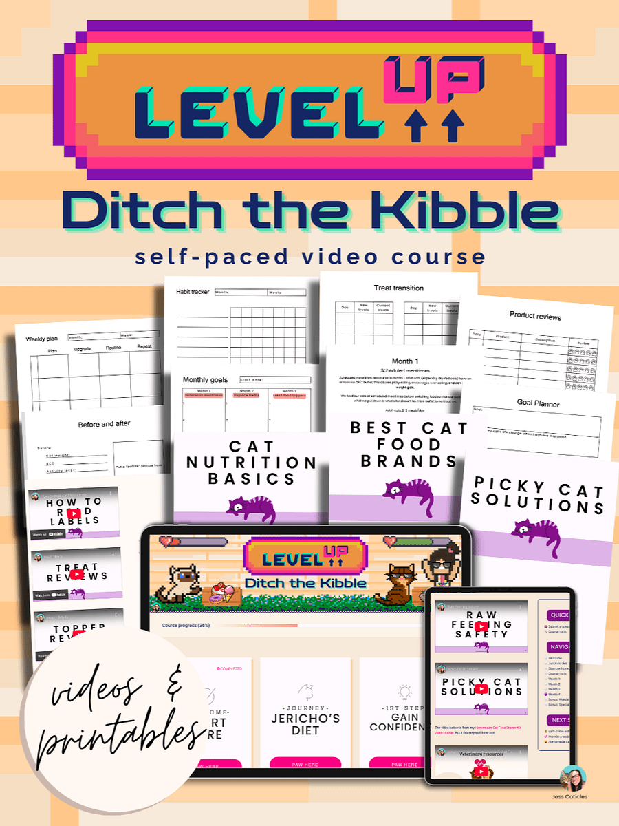 Ditch the Kibble video course ~ How to switch your cat from dry to healthy wet freeze-dried, or premade raw product image (6)