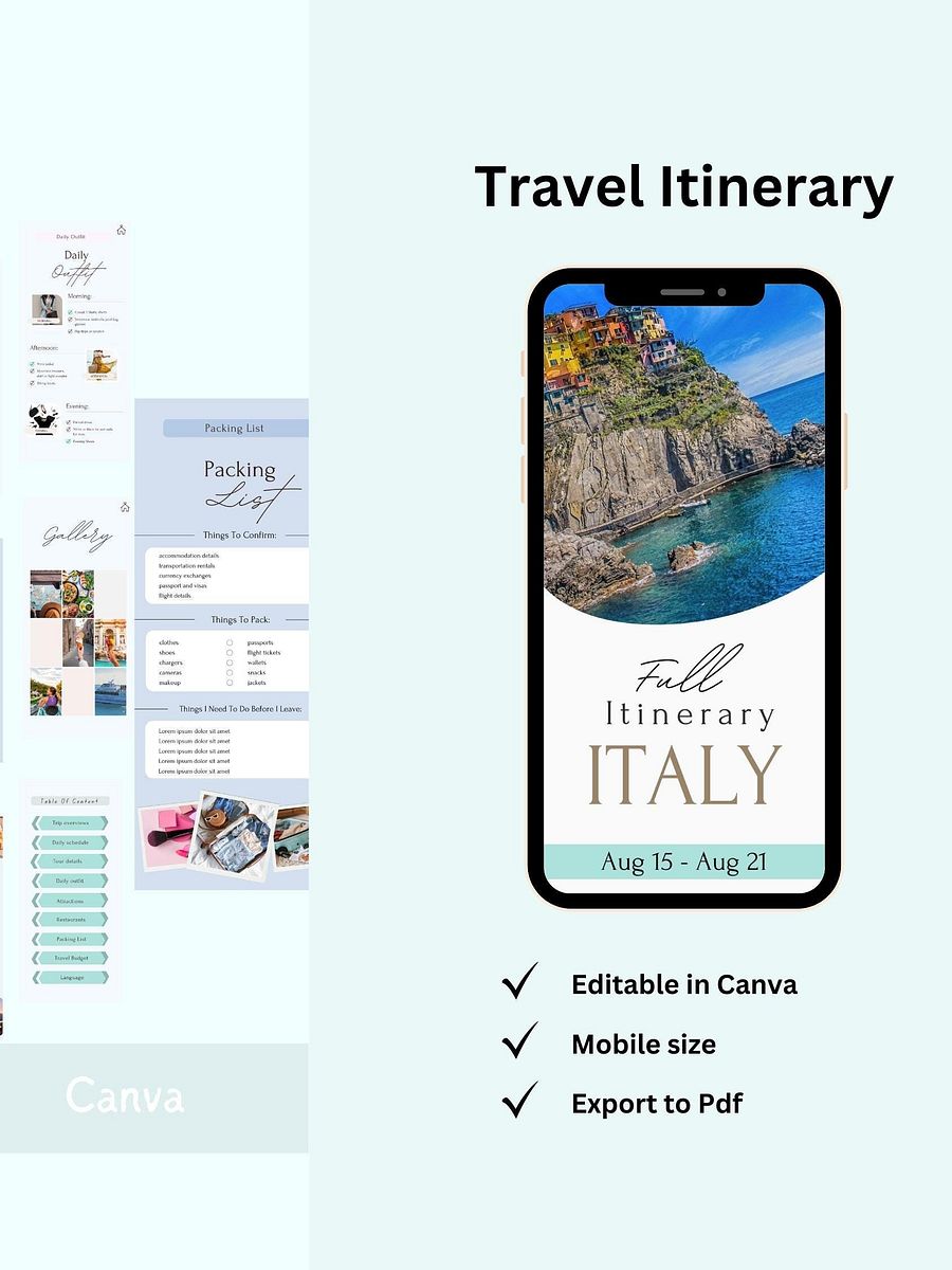 Itinéraire de Voyage Canva product image (1)