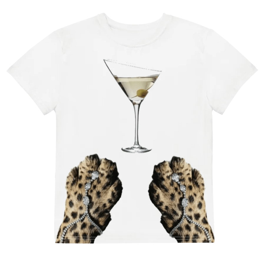 Leopard Martini Youth Baby Tee product image (2)