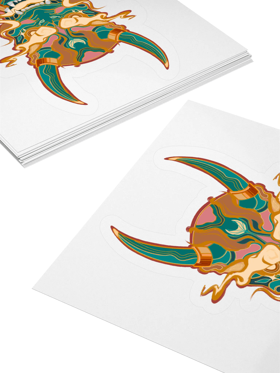 Fierce Horned Mask Kiss Cut Stickers product image (11)