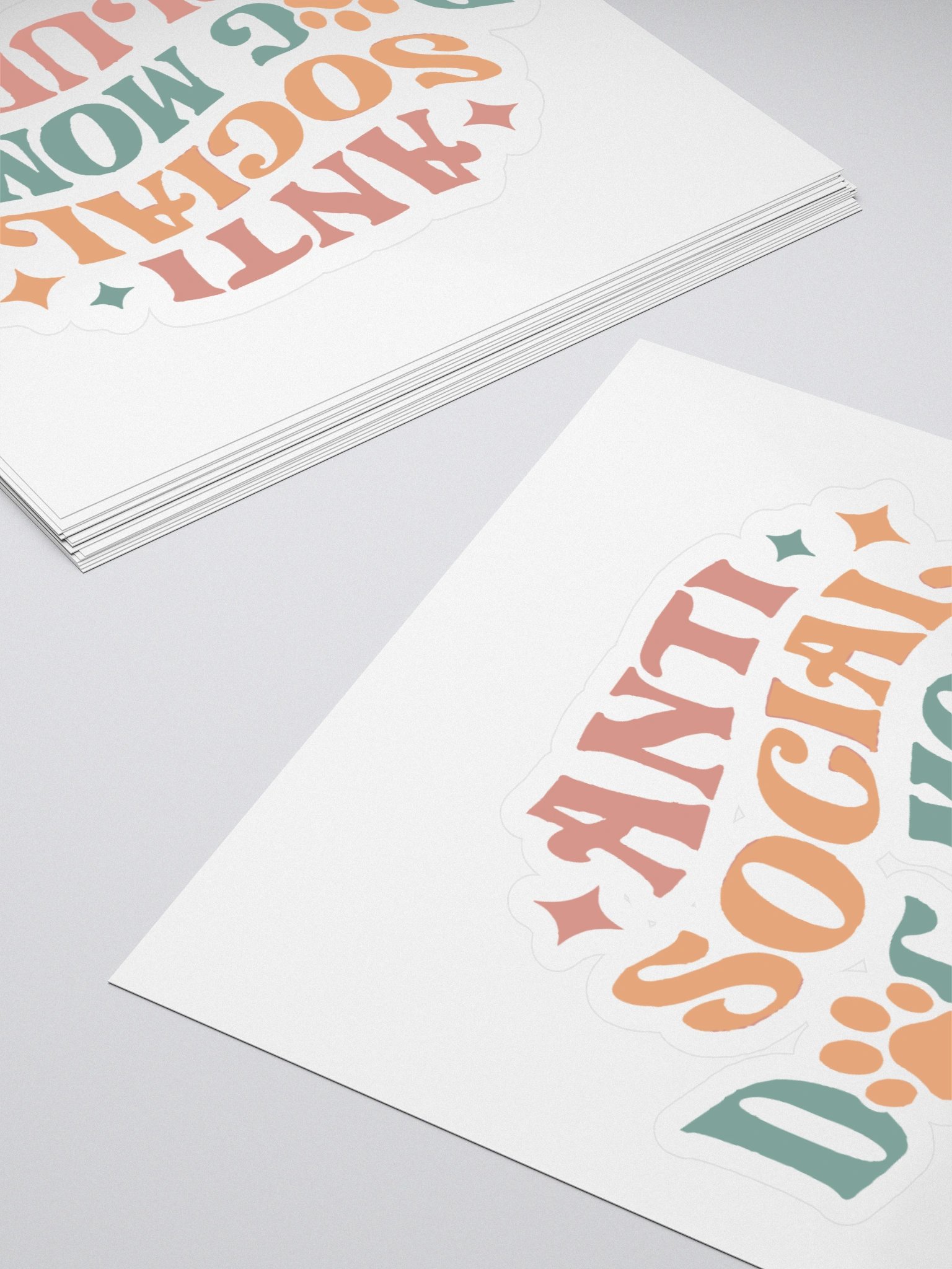 Colorful Anti Social Dog Moms Club Stickers product image (4)