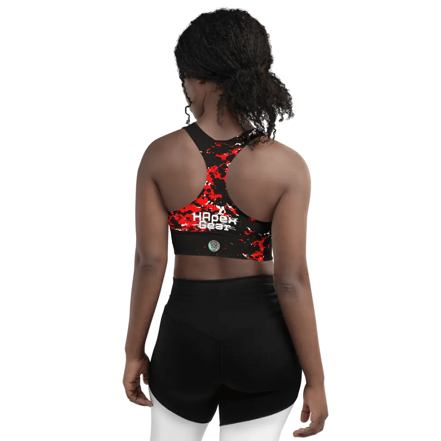 White HApex Gear Black Logo Longline Sports Bra product image (5)