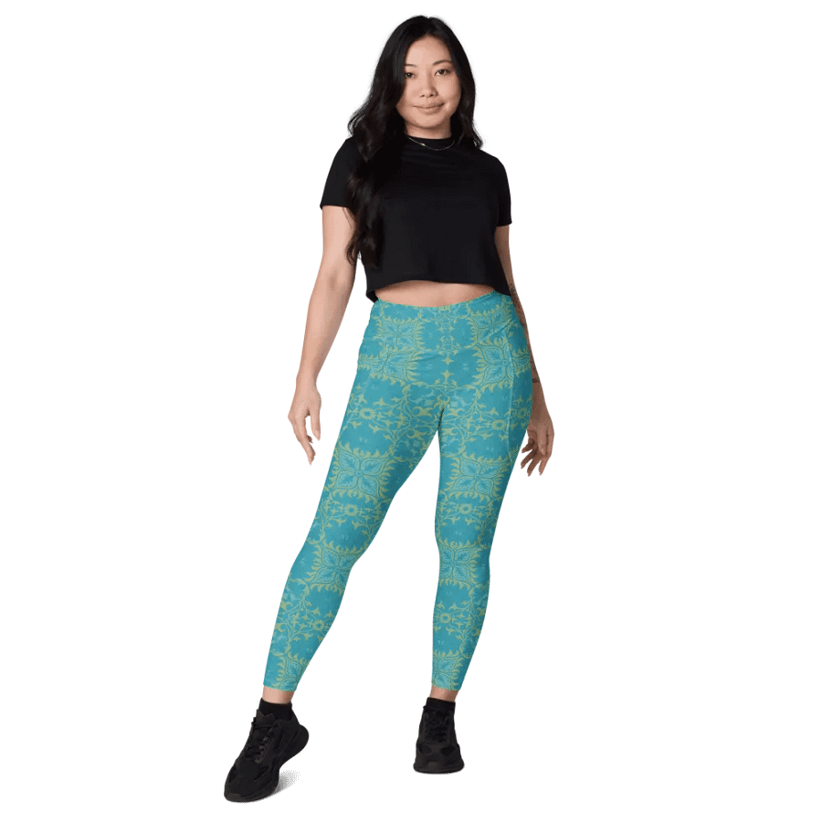 Turq Lime All-Over Print Leggings with Pockets product image (7)