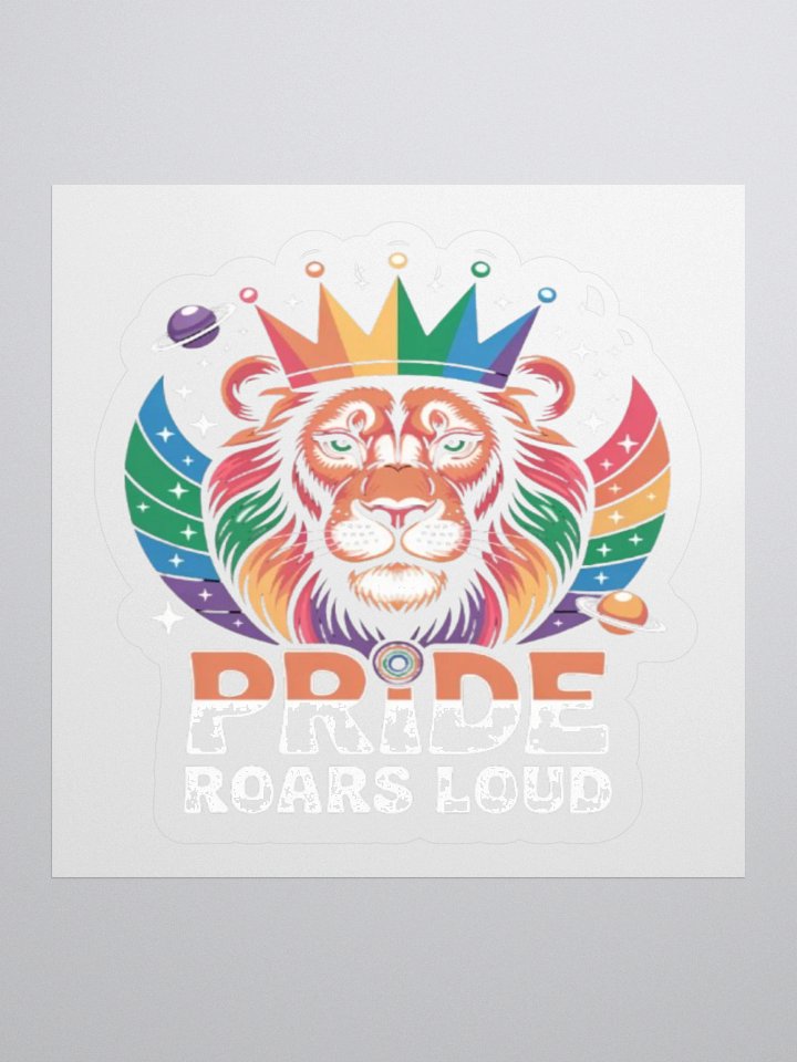 Pride Roars Loud Sticker - Rainbow Lion Design product image (1)