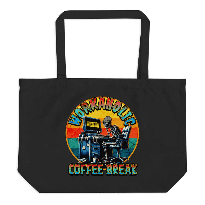 Workaholic Coffee Break Vacation Skeleton Tote Bag product image (1)