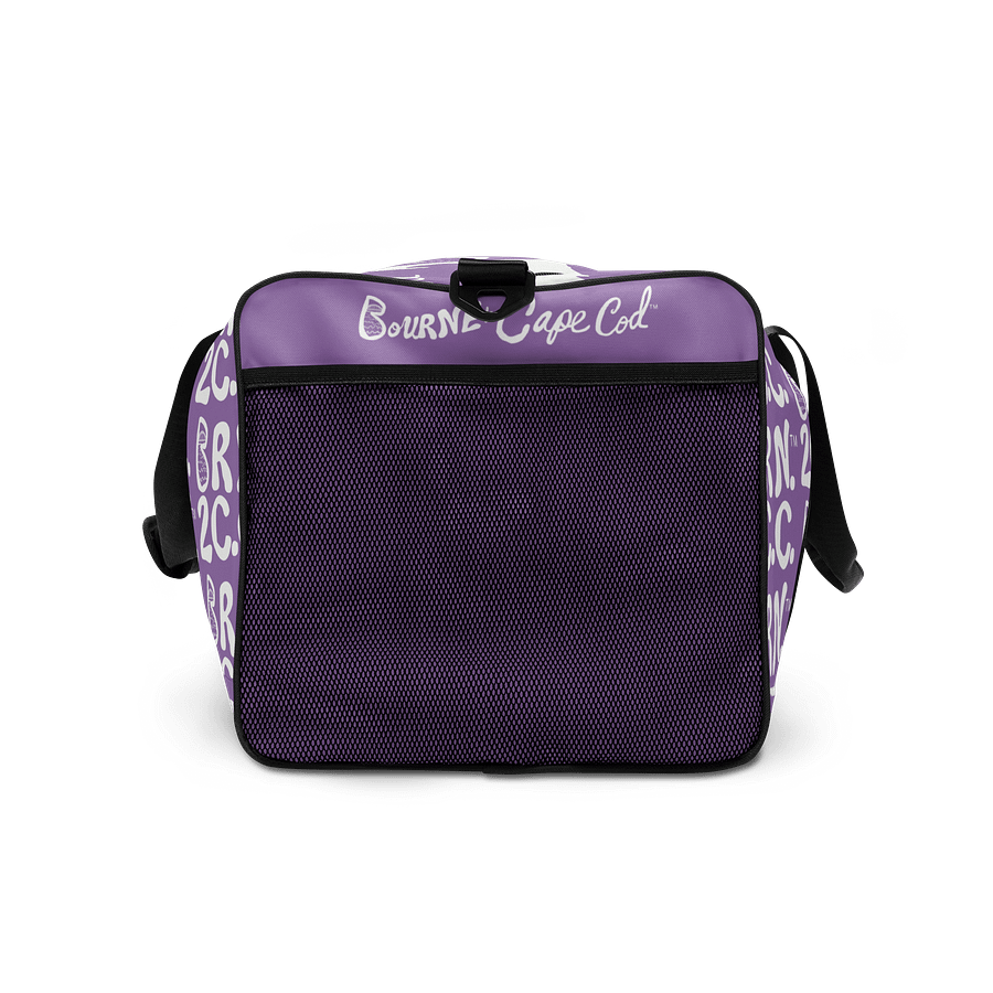 BOURNE to Cape Cod™ | Duffle Bag | BRN.2C.C.™ | Coastal Gym & Travel Gear | 22" All-Over Print Weekender | White Logos on East Side Lavender product image (7)