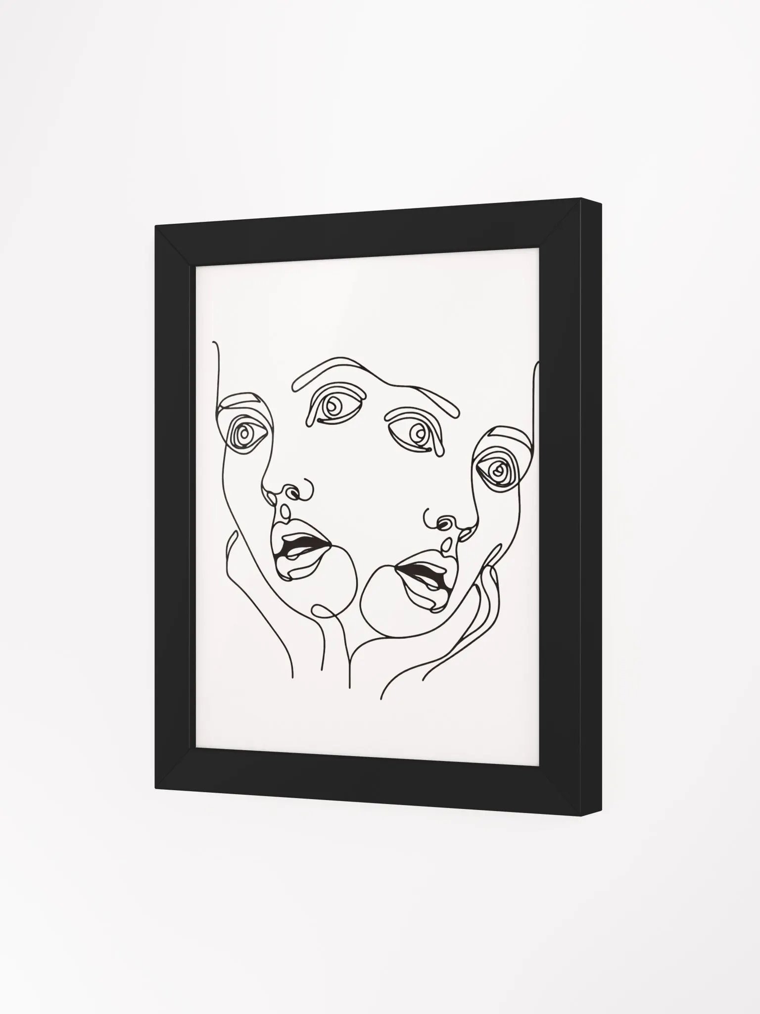 Shocked Female Faces Line Art Design Matte Poster product image (68)