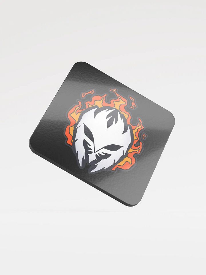 Mask Icon v2 (White) Coaster (Black) product image (1)