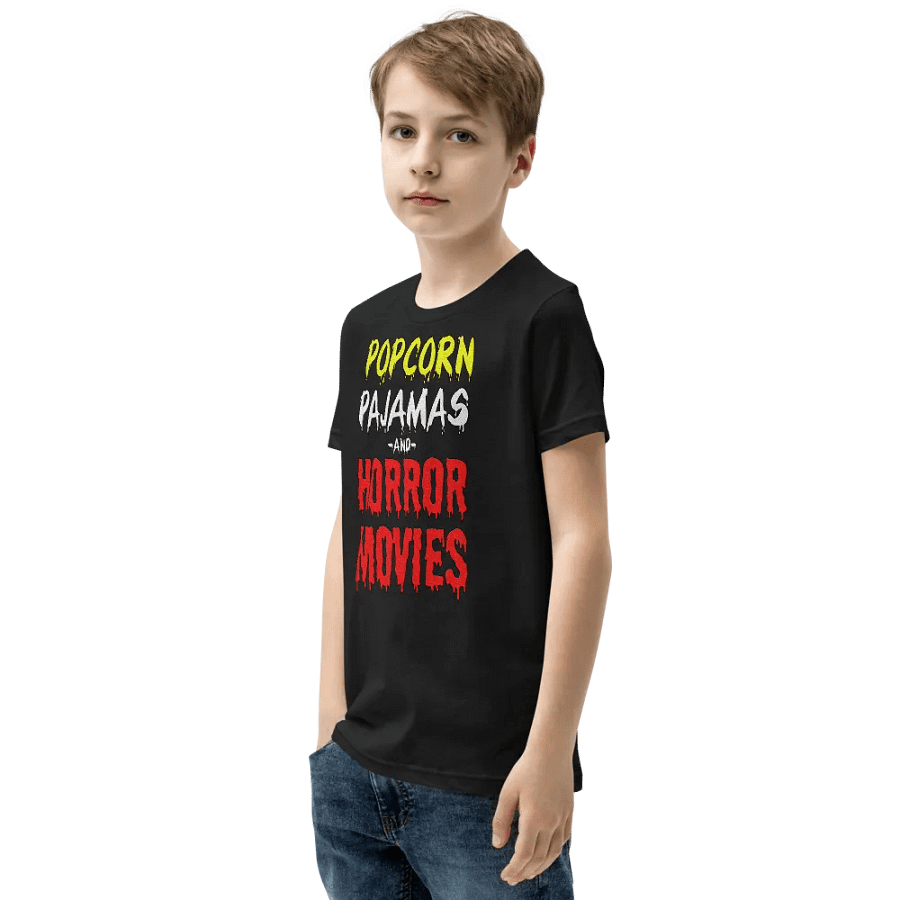 Popcorn Pajamas And Horror Movies T-Shirt For Kids product image (3)