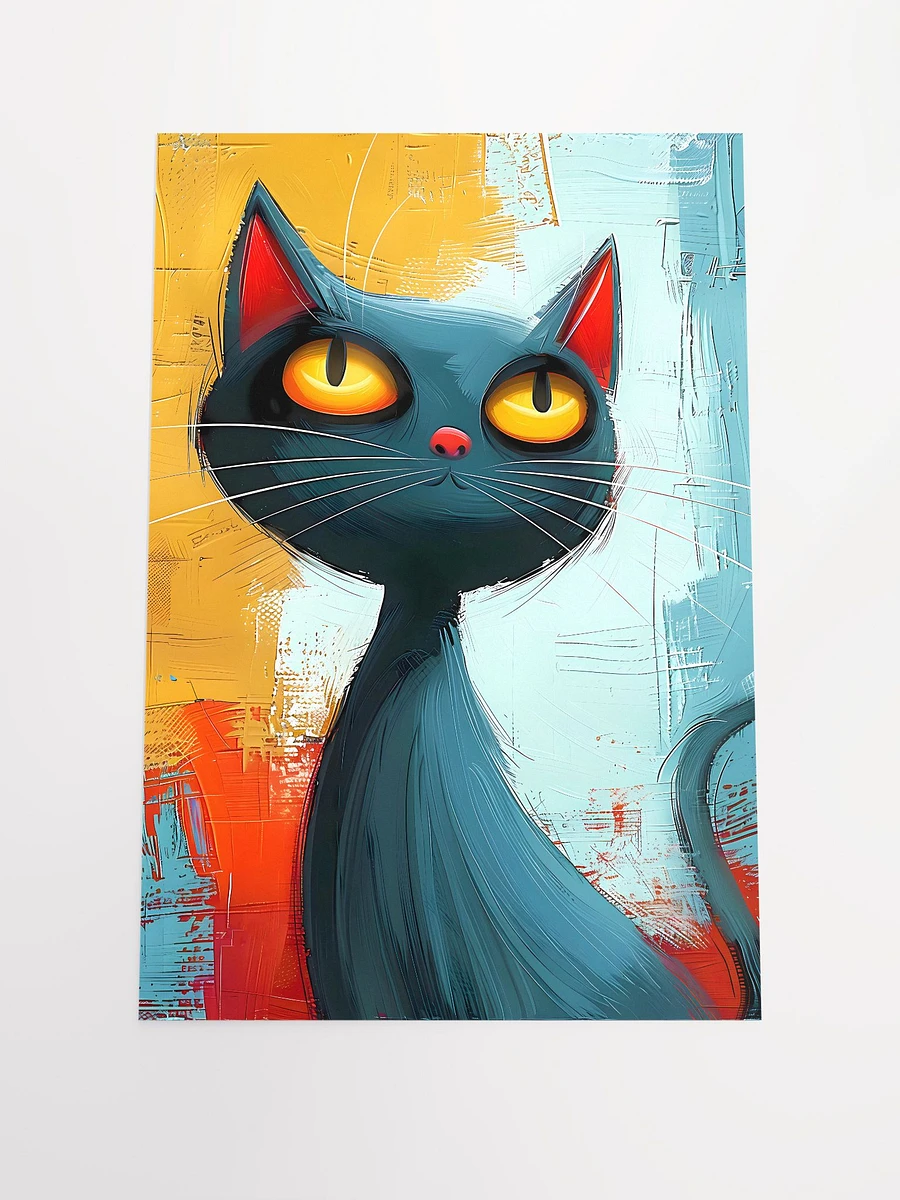 Curious Gaze of a Modern Art Cat: Abstract Feline Matte Poster product image (3)