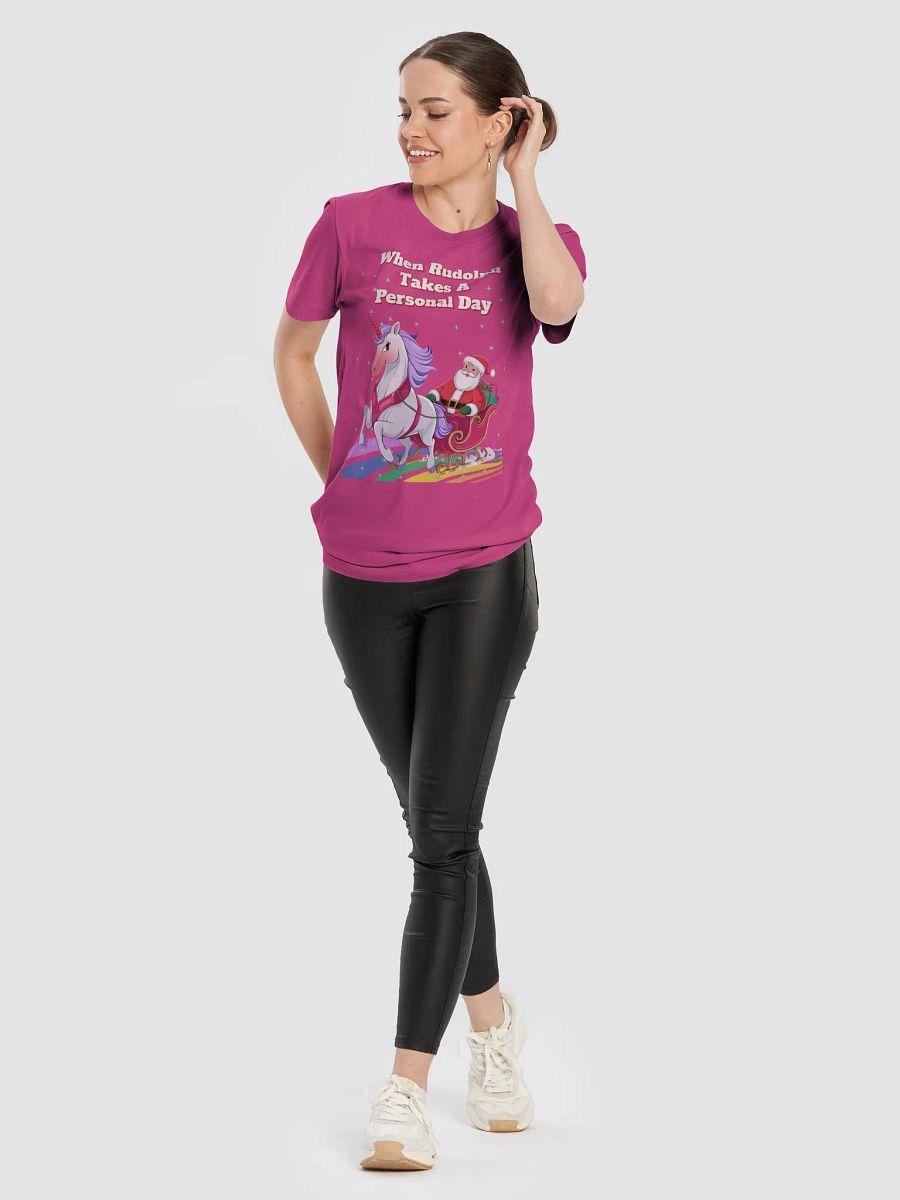 When Rudolph Takes A Personal Day - Santa's Unicorn T-shirt product image (58)