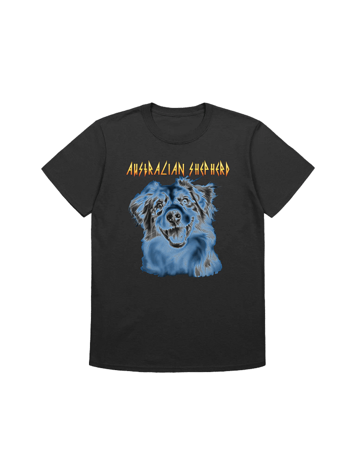 Australian Shepherd Hard Rock Heavy Metal Big Face T-Shirt product image (1)