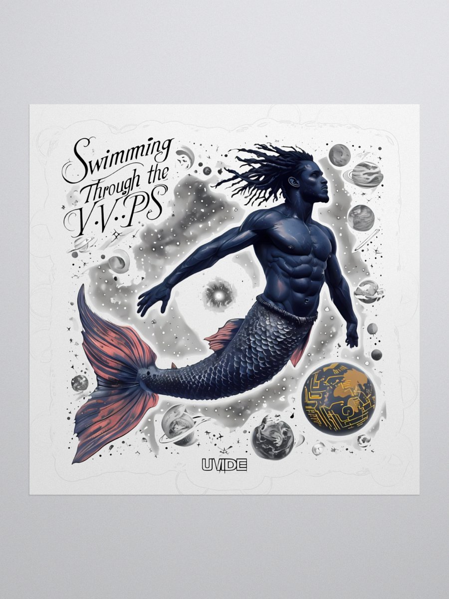 Mystical Merman: Swimming Through the Cosmic VVPS Sticker product image (3)