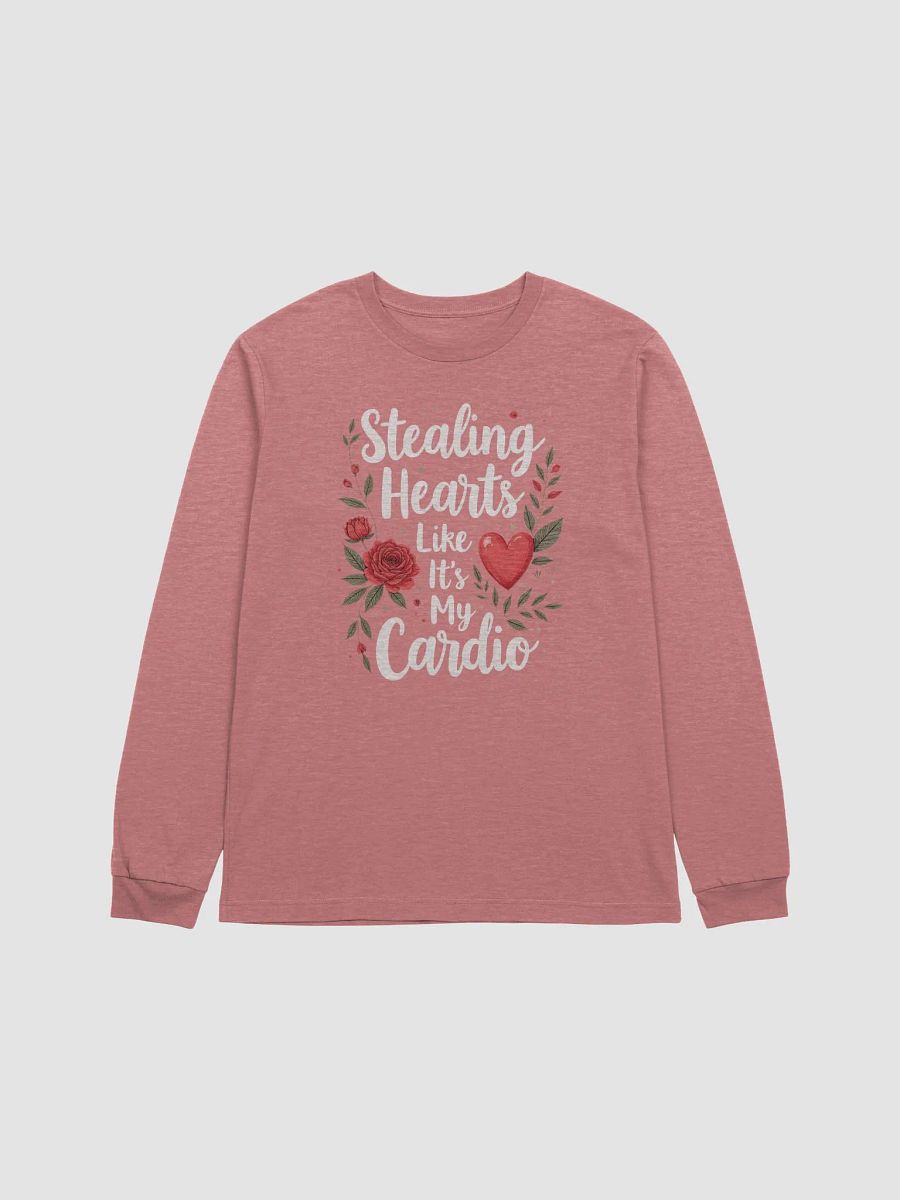 Stealing Hearts Like It's My Cardio' Valentine's Day Long Sleeve Tee product image (2)