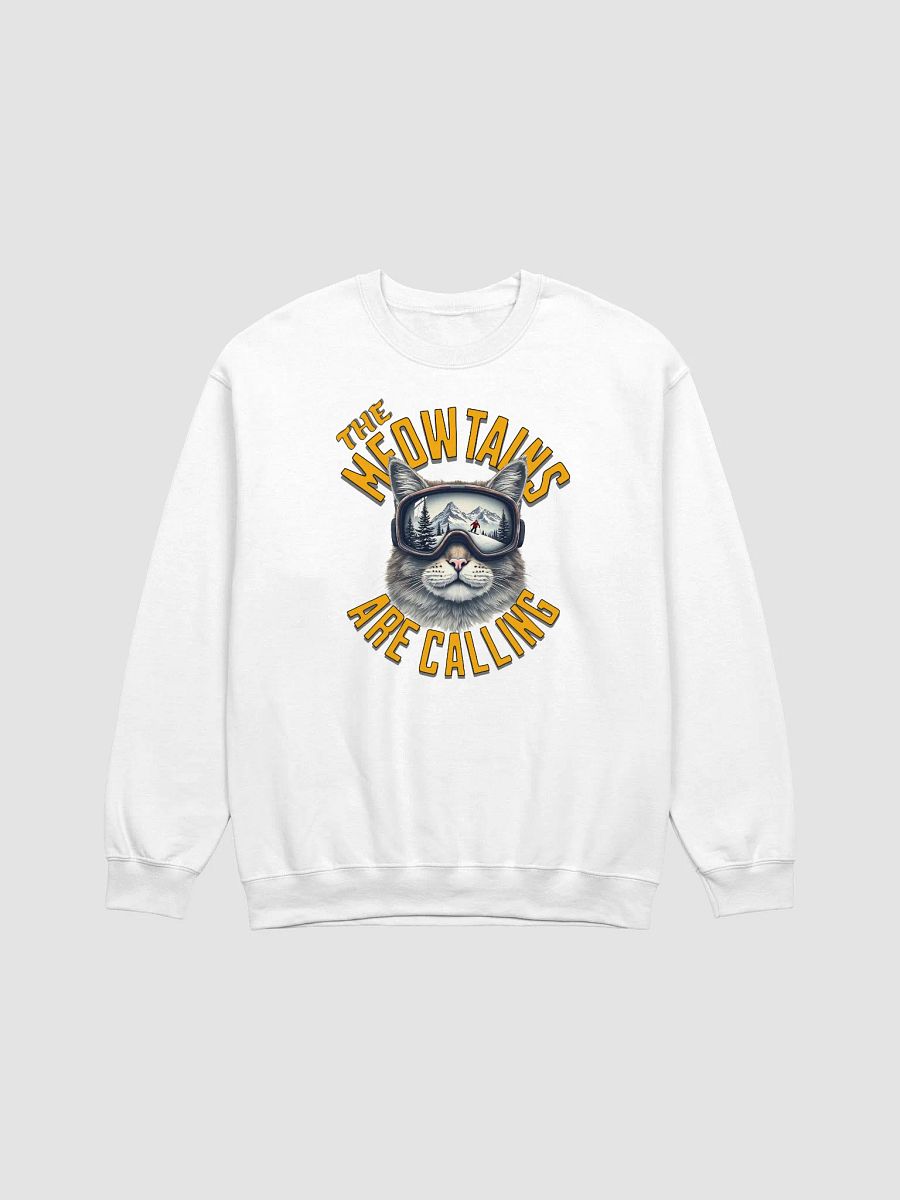 The Meowtains Are Calling Cat Skiing Crewneck Sweatshirt product image (21)