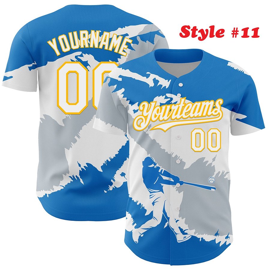 Authentic Baseball Jersey, Custom Baseball Jersey, Personalized Sport Jersey, Colorful, Number, 3D Flag, Country product image (176)