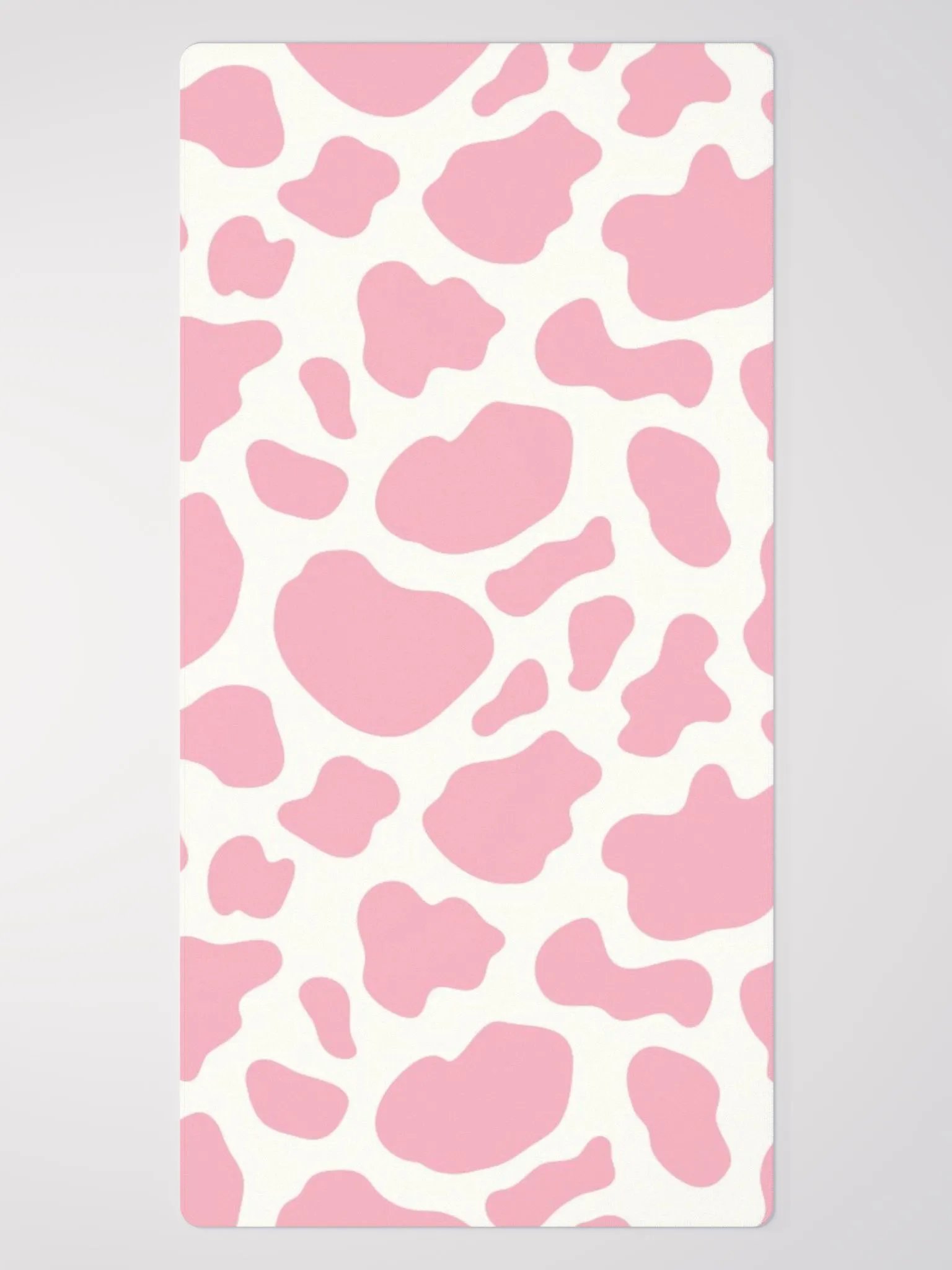 Pink on white cow print (DESK MAT) product image (2)