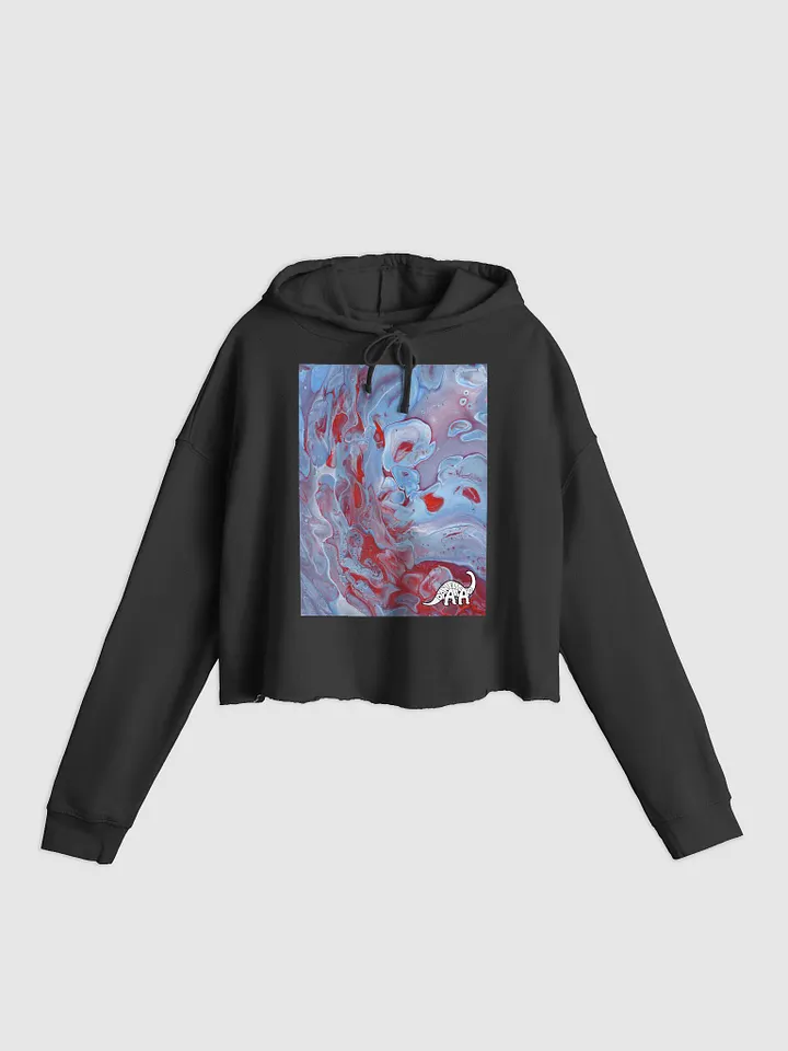 Neon Blue Fluid Acrylic Crop Hoodie product image (1)