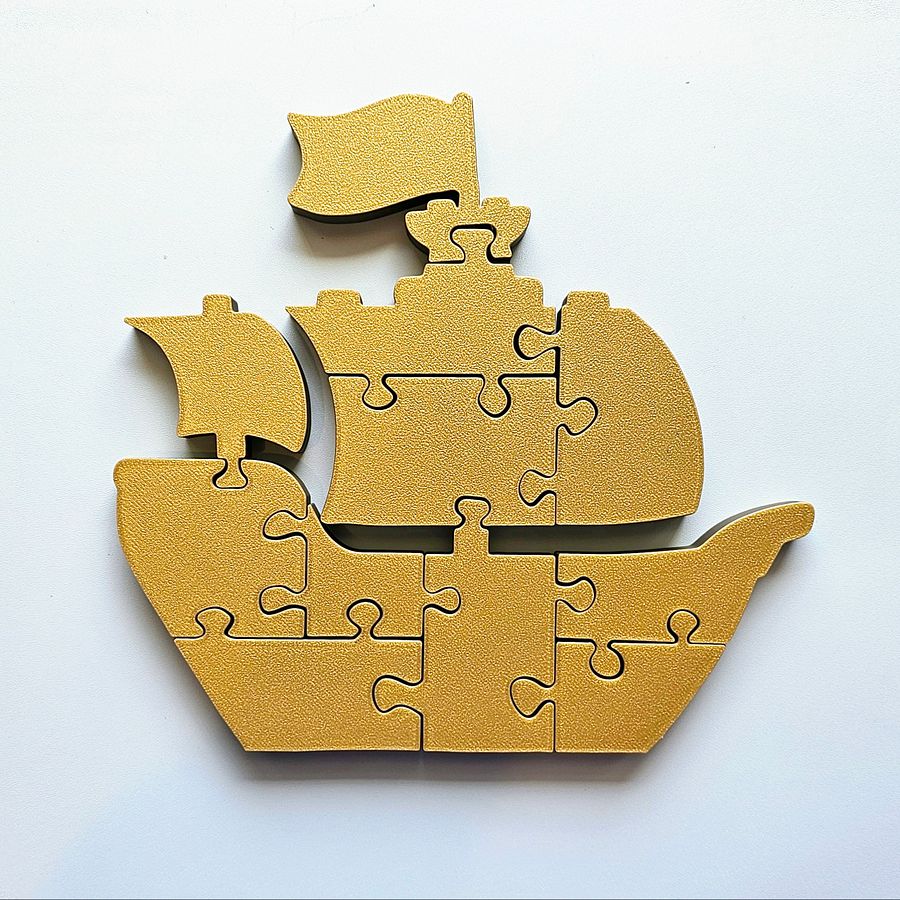 🏴‍☠️ Pirate Ship 3D Printed Jigsaw Puzzle – A Swashbuckling Adventure for Kids! product image (3)