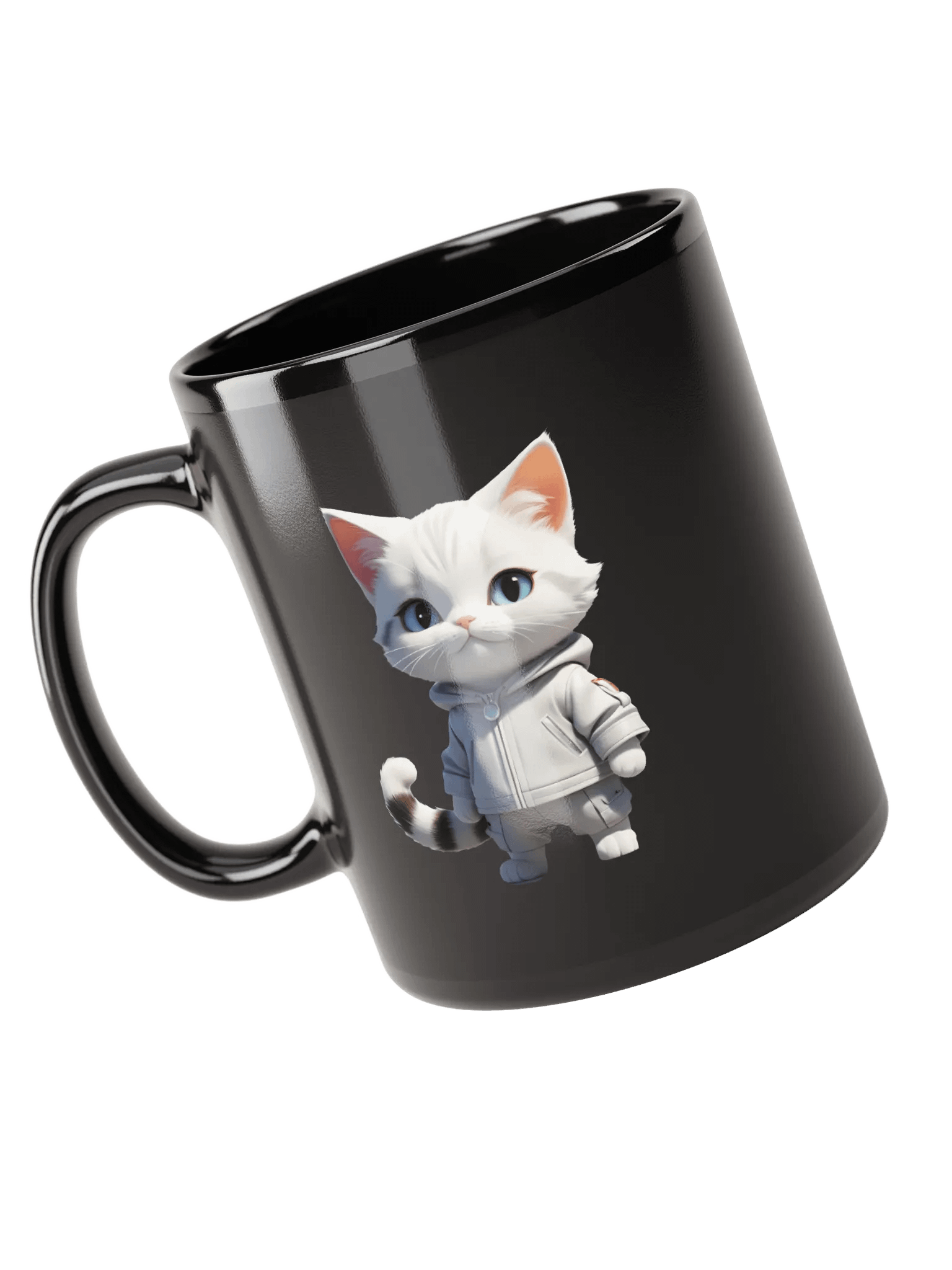Cute Cartoon Kitty Black Mug product image (4)